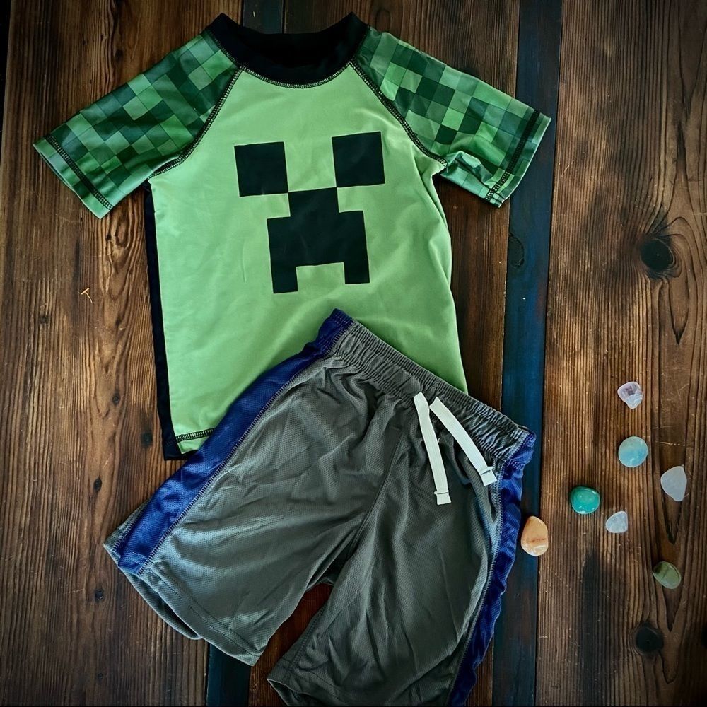 🔴5 for $25 🔴 2 Piece Bundle Minecraft Shirt + Athletic Shorts